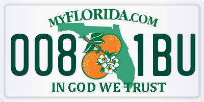 FL license plate 0081BU