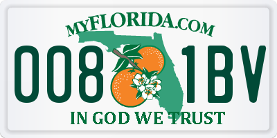 FL license plate 0081BV