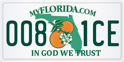 FL license plate 0081CE
