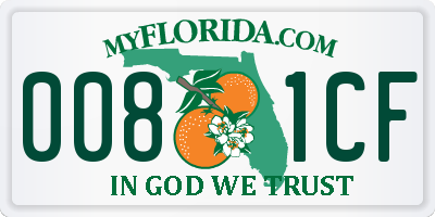 FL license plate 0081CF