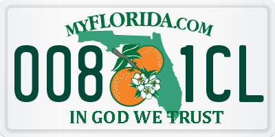 FL license plate 0081CL