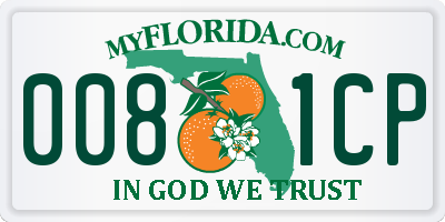 FL license plate 0081CP