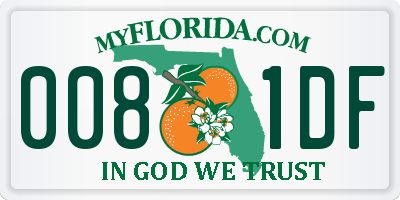 FL license plate 0081DF