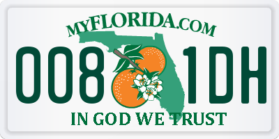 FL license plate 0081DH