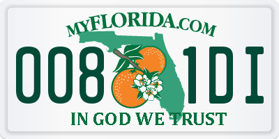 FL license plate 0081DI