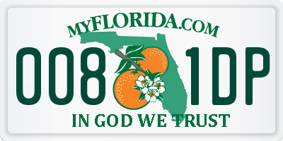 FL license plate 0081DP