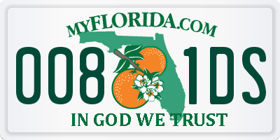 FL license plate 0081DS