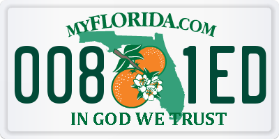 FL license plate 0081ED