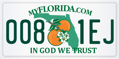 FL license plate 0081EJ