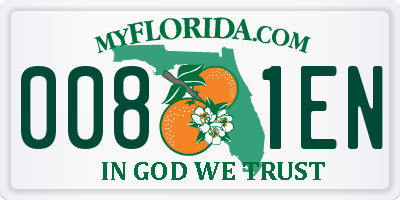 FL license plate 0081EN
