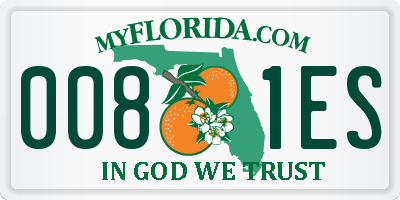 FL license plate 0081ES