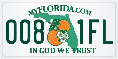 FL license plate 0081FL