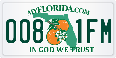 FL license plate 0081FM