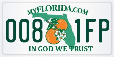 FL license plate 0081FP