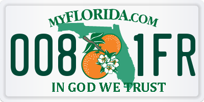 FL license plate 0081FR
