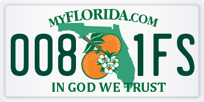 FL license plate 0081FS