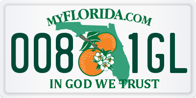 FL license plate 0081GL
