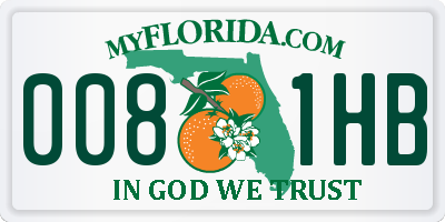 FL license plate 0081HB