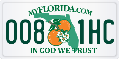 FL license plate 0081HC