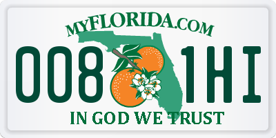 FL license plate 0081HI