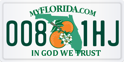 FL license plate 0081HJ