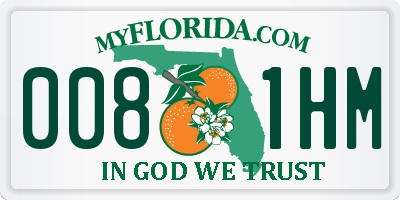 FL license plate 0081HM