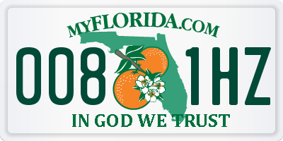 FL license plate 0081HZ