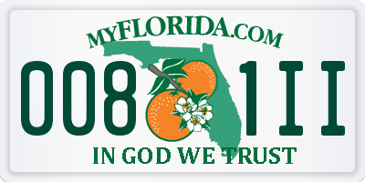 FL license plate 0081II