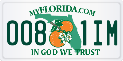 FL license plate 0081IM