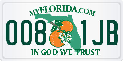 FL license plate 0081JB