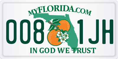 FL license plate 0081JH