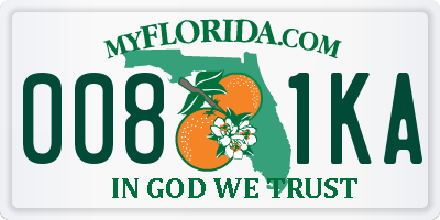 FL license plate 0081KA