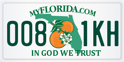 FL license plate 0081KH