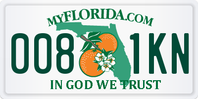 FL license plate 0081KN