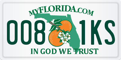 FL license plate 0081KS