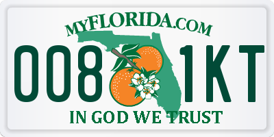 FL license plate 0081KT