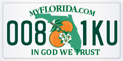 FL license plate 0081KU