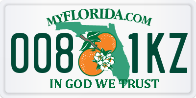 FL license plate 0081KZ