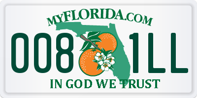 FL license plate 0081LL