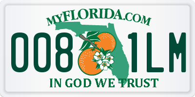 FL license plate 0081LM