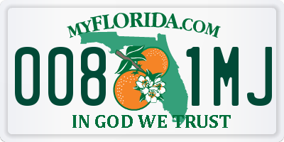 FL license plate 0081MJ
