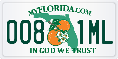 FL license plate 0081ML