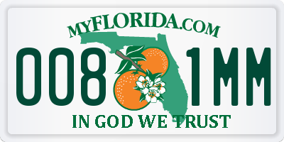 FL license plate 0081MM