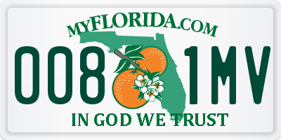 FL license plate 0081MV