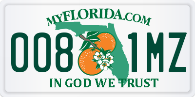 FL license plate 0081MZ