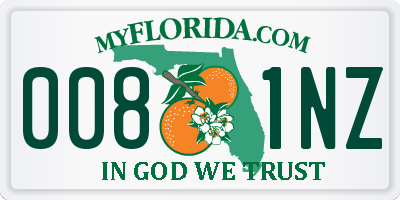 FL license plate 0081NZ