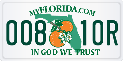 FL license plate 0081OR