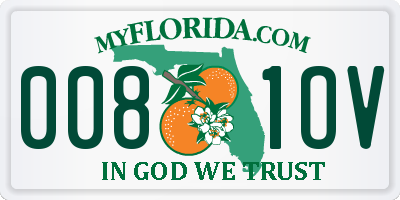 FL license plate 0081OV