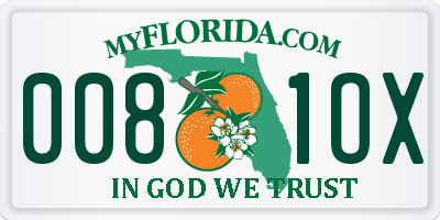 FL license plate 0081OX