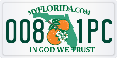 FL license plate 0081PC